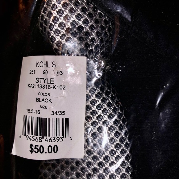 APT 9 Mens Black Buttonup With Silver Tie Sz. Medium BRAND NEW W/TAGS - Picture 4 of 5